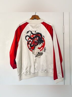 Opening Ceremony Silk Yokai Embroidered Reversible Bomber Jacket